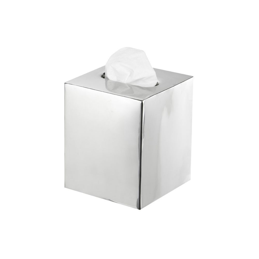 Basic Collection, Boutique Tissue Box Cover, Polished Stainless Steel